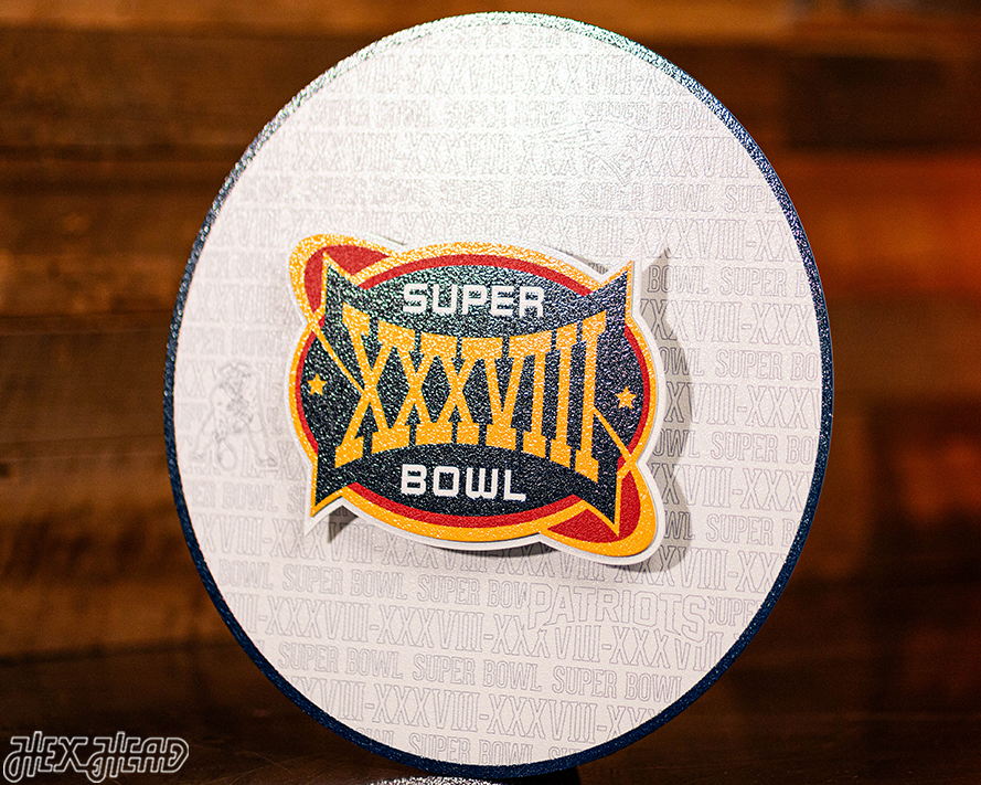 New England Patriots Super Bowl XXXVIII CRAFT SERIES 3D Embossed Metal Wall Art
