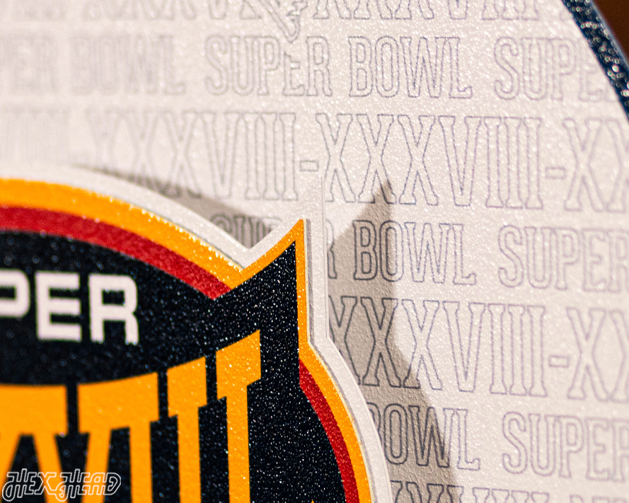 New England Patriots Super Bowl XXXVIII CRAFT SERIES 3D Embossed Metal Wall Art