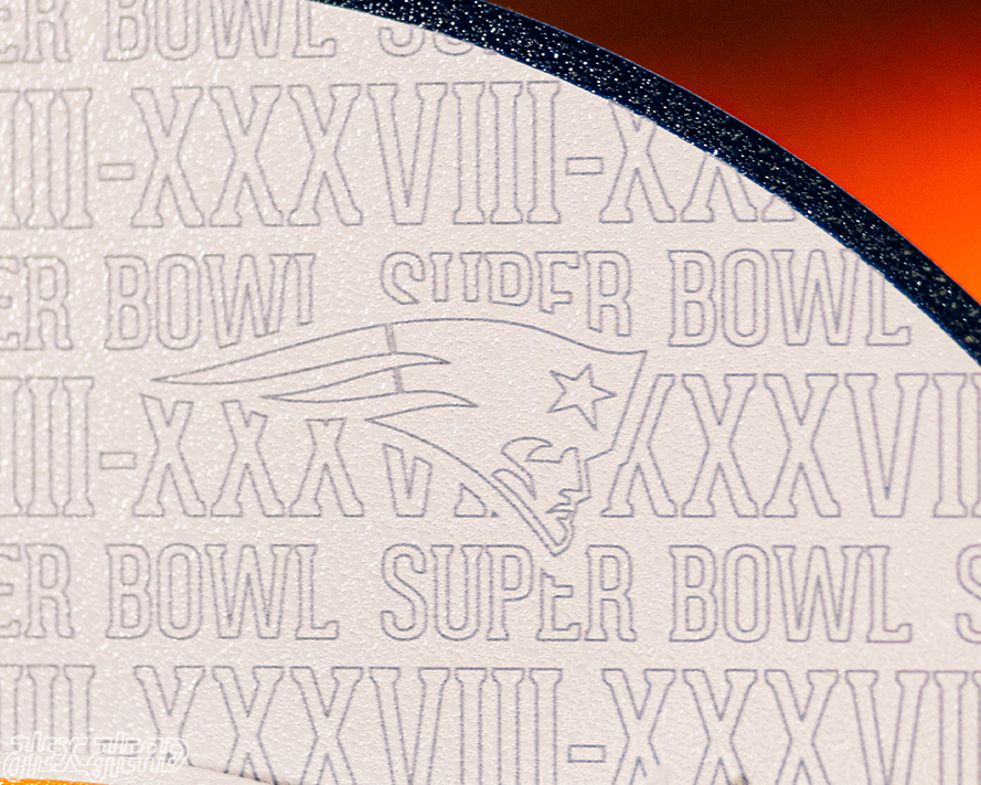 New England Patriots Super Bowl XXXVIII CRAFT SERIES 3D Embossed Metal Wall Art