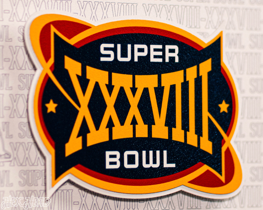 New England Patriots Super Bowl XXXVIII CRAFT SERIES 3D Embossed Metal Wall Art