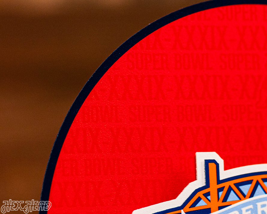 New England Patriots Super Bowl XXXIX CRAFT SERIES 3D Embossed Metal Wall Art