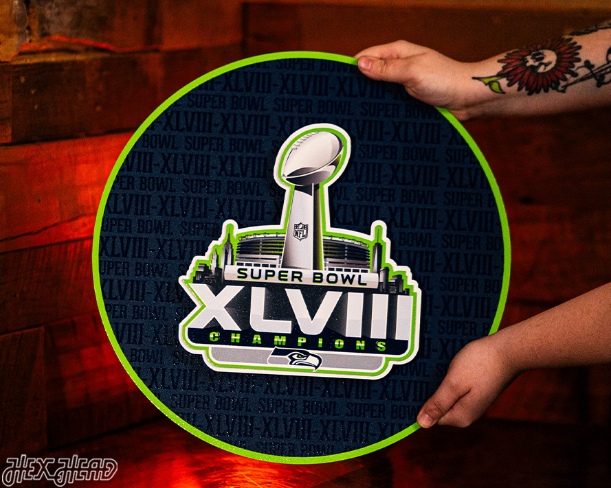 Seattle Seahawks Super Bowl XLVIII CRAFT SERIES 3D Embossed Metal Wall Art