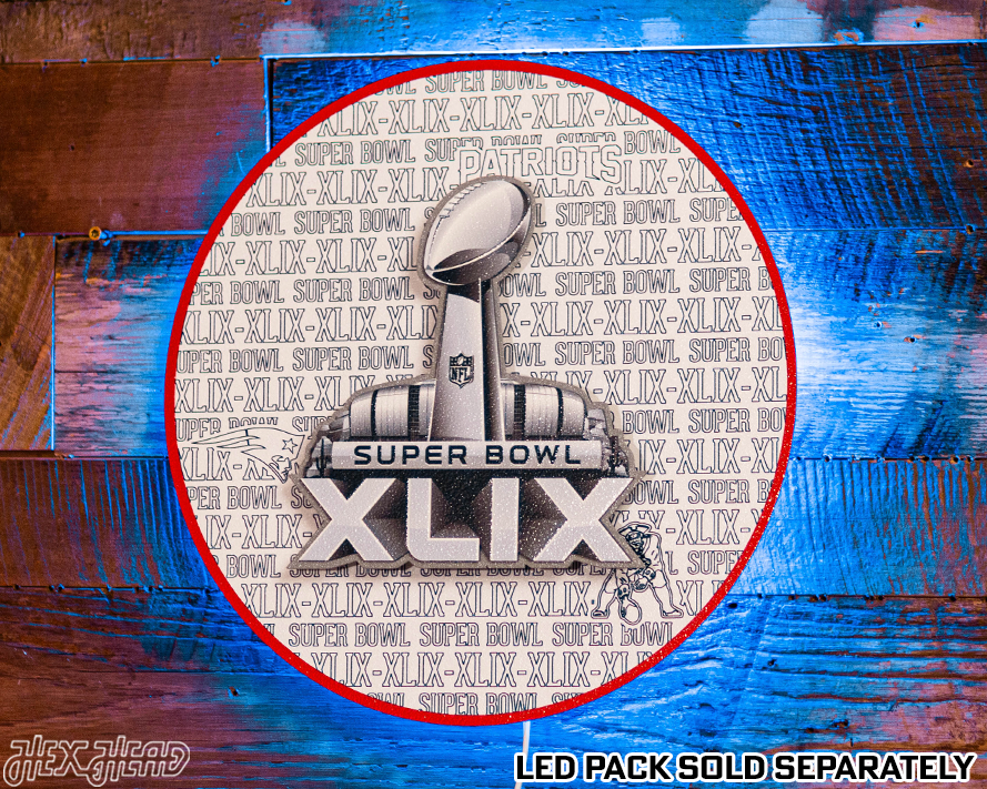 New England Patriots Super Bowl XLIX CRAFT SERIES 3D Embossed Metal Wall Art