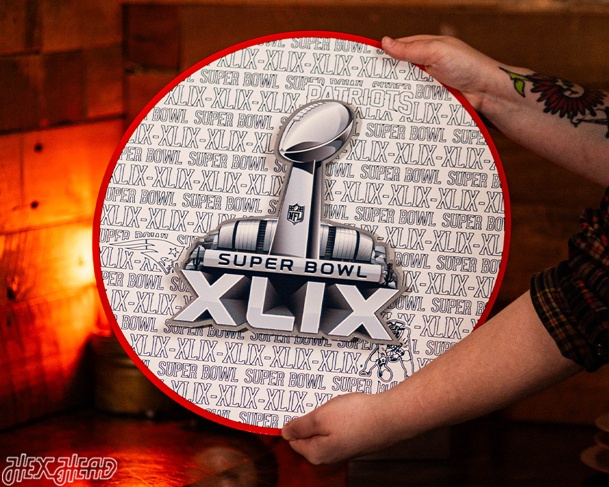 New England Patriots Super Bowl XLIX CRAFT SERIES 3D Embossed Metal Wall Art