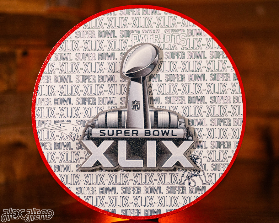 New England Patriots Super Bowl XLIX CRAFT SERIES 3D Embossed Metal Wall Art