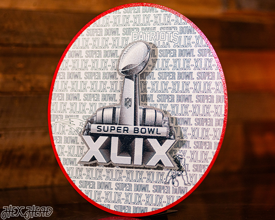 New England Patriots Super Bowl XLIX CRAFT SERIES 3D Embossed Metal Wall Art