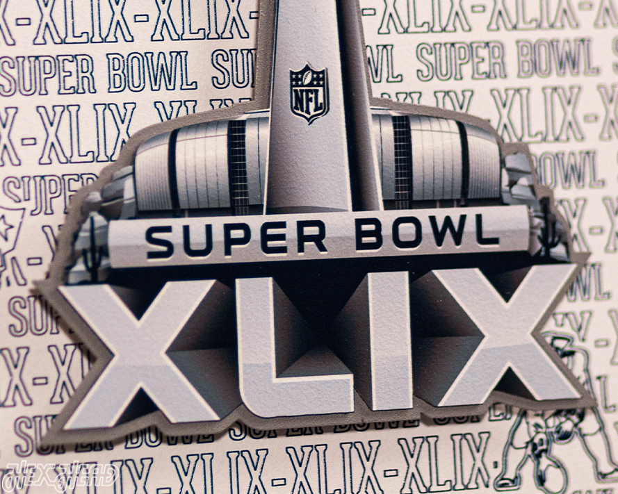 New England Patriots Super Bowl XLIX CRAFT SERIES 3D Embossed Metal Wall Art