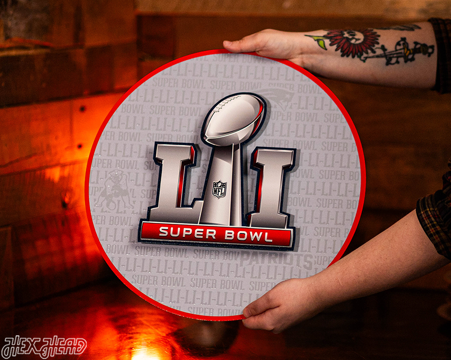 New England Patriots Super Bowl LI CRAFT SERIES 3D Embossed Metal Wall Art