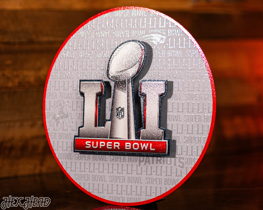 New England Patriots Super Bowl LI CRAFT SERIES 3D Embossed Metal Wall Art