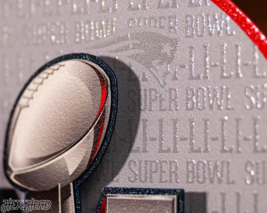 New England Patriots Super Bowl LI CRAFT SERIES 3D Embossed Metal Wall Art