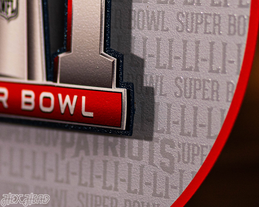 New England Patriots Super Bowl LI CRAFT SERIES 3D Embossed Metal Wall Art