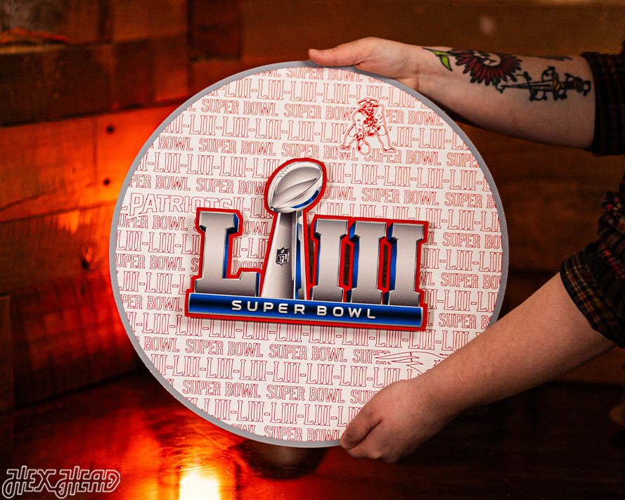 New England Patriots Super Bowl LIII CRAFT SERIES 3D Embossed Metal Wall Art