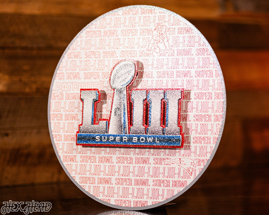 New England Patriots Super Bowl LIII CRAFT SERIES 3D Embossed Metal Wall Art