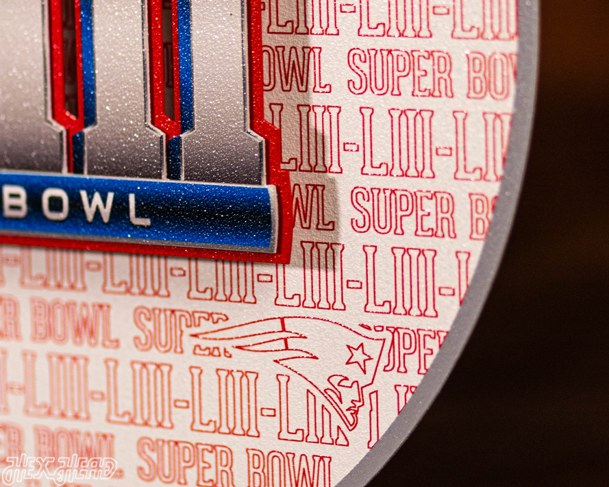 New England Patriots Super Bowl LIII CRAFT SERIES 3D Embossed Metal Wall Art