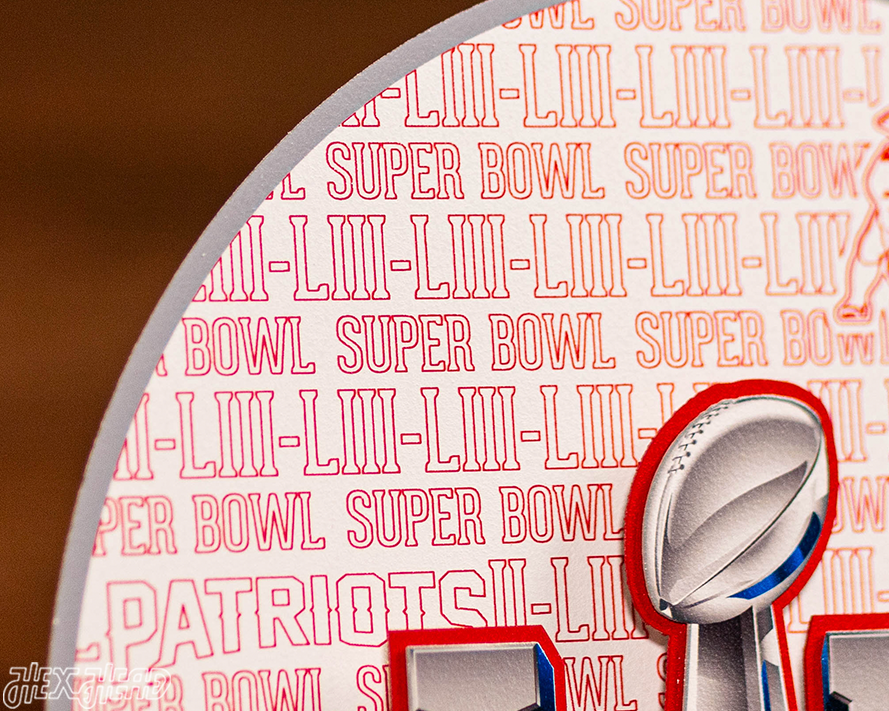 New England Patriots Super Bowl LIII CRAFT SERIES 3D Embossed Metal Wall Art