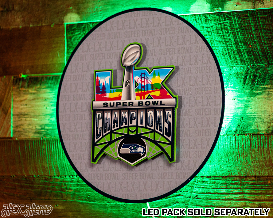 Seattle Seahawks Super Bowl LX CRAFT SERIES 3D Embossed Metal Wall Art