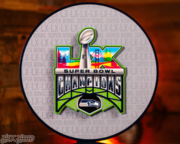 Seattle Seahawks Super Bowl LX CRAFT SERIES 3D Embossed Metal Wall Art