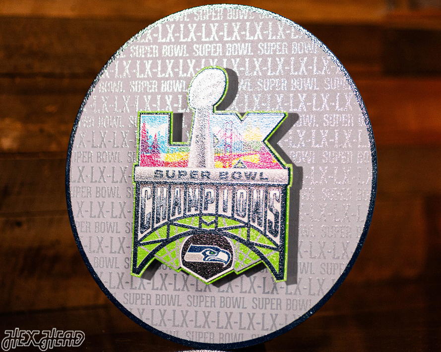 Seattle Seahawks Super Bowl LX CRAFT SERIES 3D Embossed Metal Wall Art
