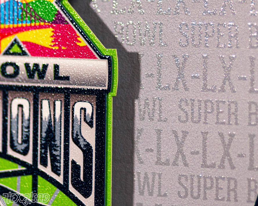 Seattle Seahawks Super Bowl LX CRAFT SERIES 3D Embossed Metal Wall Art