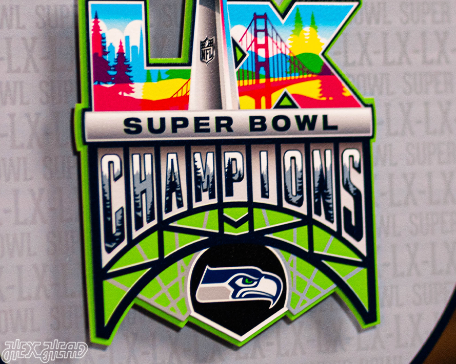 Seattle Seahawks Super Bowl LX CRAFT SERIES 3D Embossed Metal Wall Art