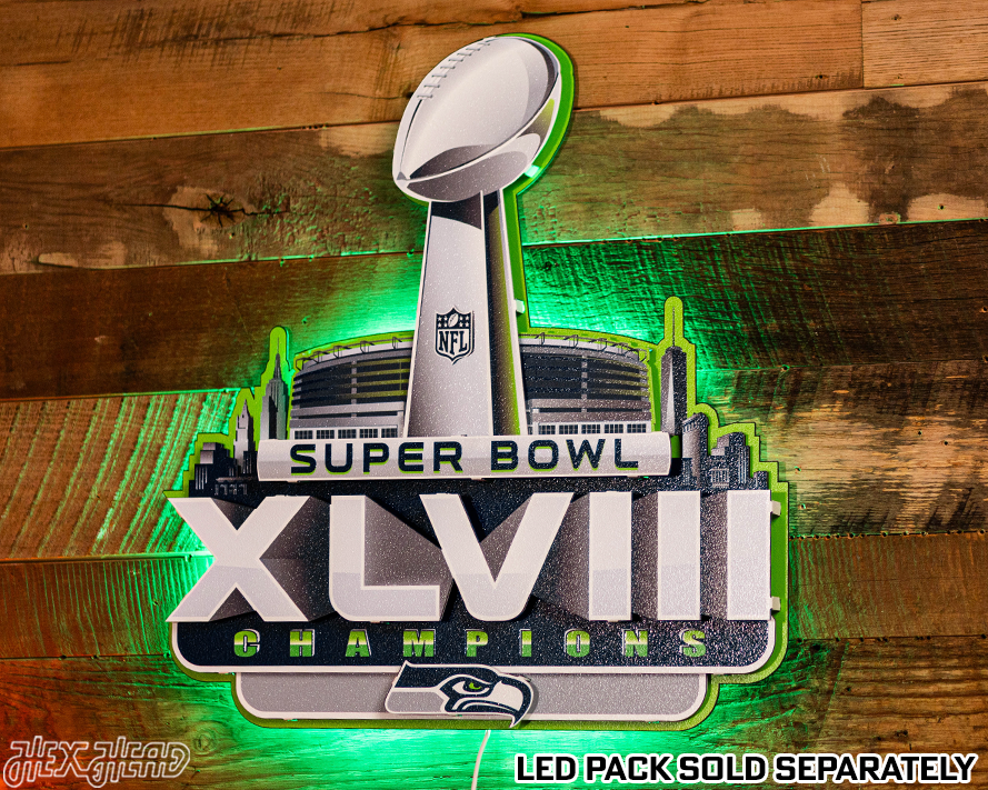 Seattle Seahawks Super Bowl XLVIII CHAMPIONS! 3D Metal Wall Art