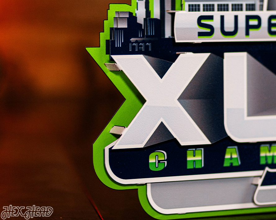 Seattle Seahawks Super Bowl XLVIII CHAMPIONS! 3D Metal Wall Art