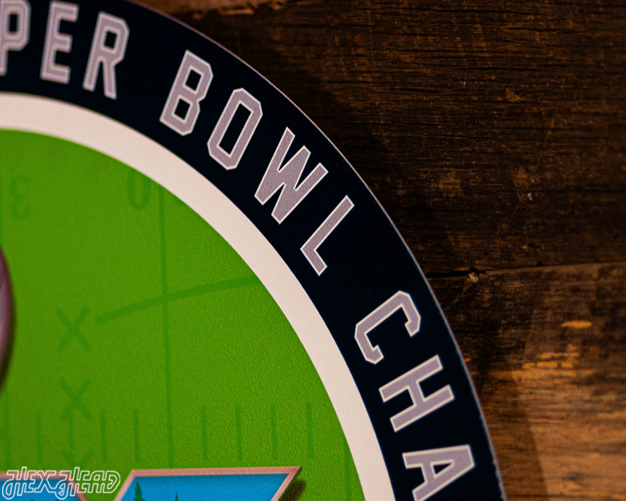 VARSITY Collection- Seattle Seahawks Super Bowl LX Single Layer Metal Wall Art