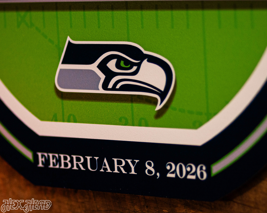 VARSITY Collection- Seattle Seahawks Super Bowl LX Single Layer Metal Wall Art