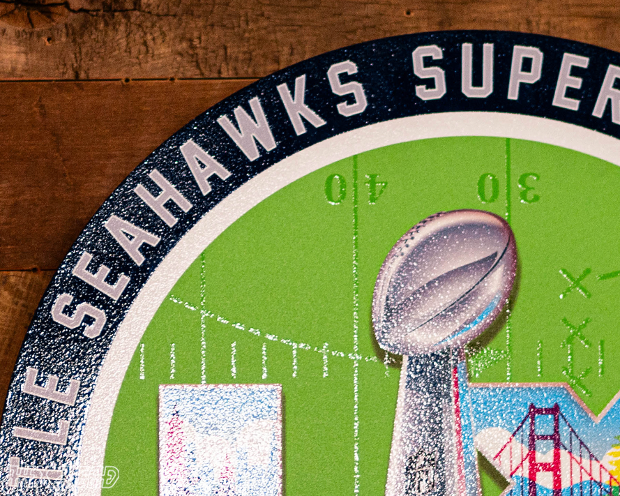 VARSITY Collection- Seattle Seahawks Super Bowl LX Single Layer Metal Wall Art