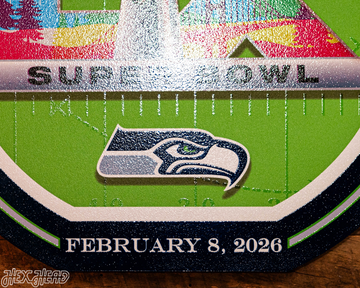 VARSITY Collection- Seattle Seahawks Super Bowl LX Single Layer Metal Wall Art