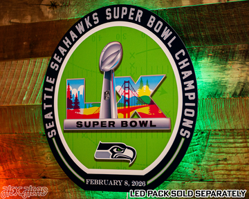 VARSITY Collection- Seattle Seahawks Super Bowl LX Single Layer Metal Wall Art