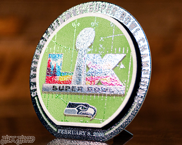 Seattle Seahawks Super Bowl LX "Double Play" On the Shelf or on the Wall Art