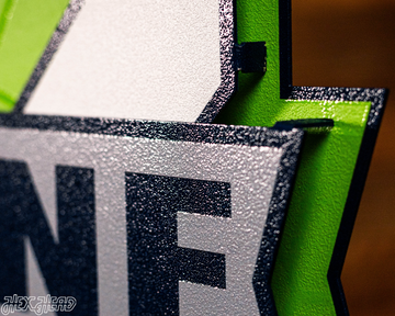 Seattle Seahawks - Hex Head EXCLUSIVE "12 As One" Wordmark 3D Metal Wall Art