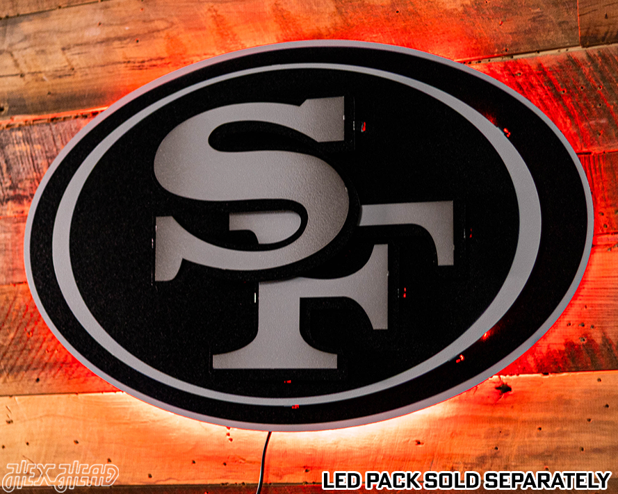MONOCHROME - San Francisco 49ers "SF Oval"  3D Vintage Metal Wall Art
