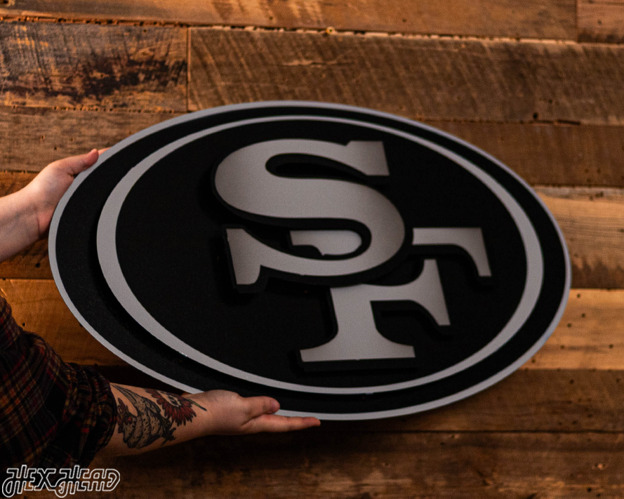 MONOCHROME - San Francisco 49ers "SF Oval"  3D Vintage Metal Wall Art