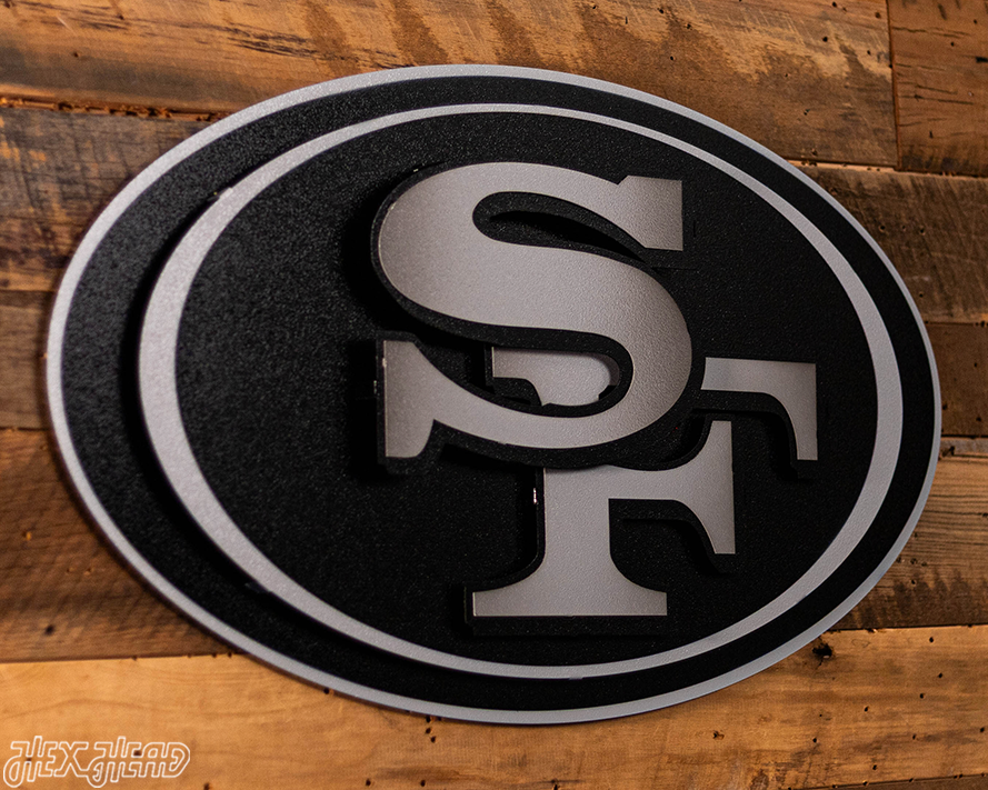 MONOCHROME - San Francisco 49ers "SF Oval"  3D Vintage Metal Wall Art