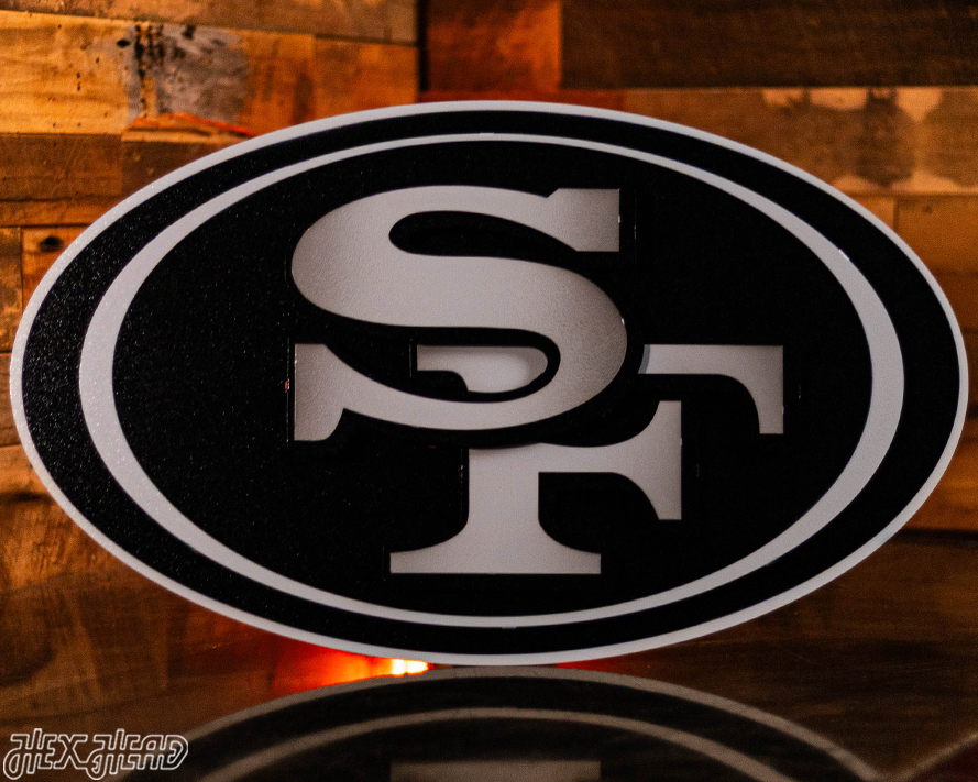 MONOCHROME - San Francisco 49ers "SF Oval"  3D Vintage Metal Wall Art