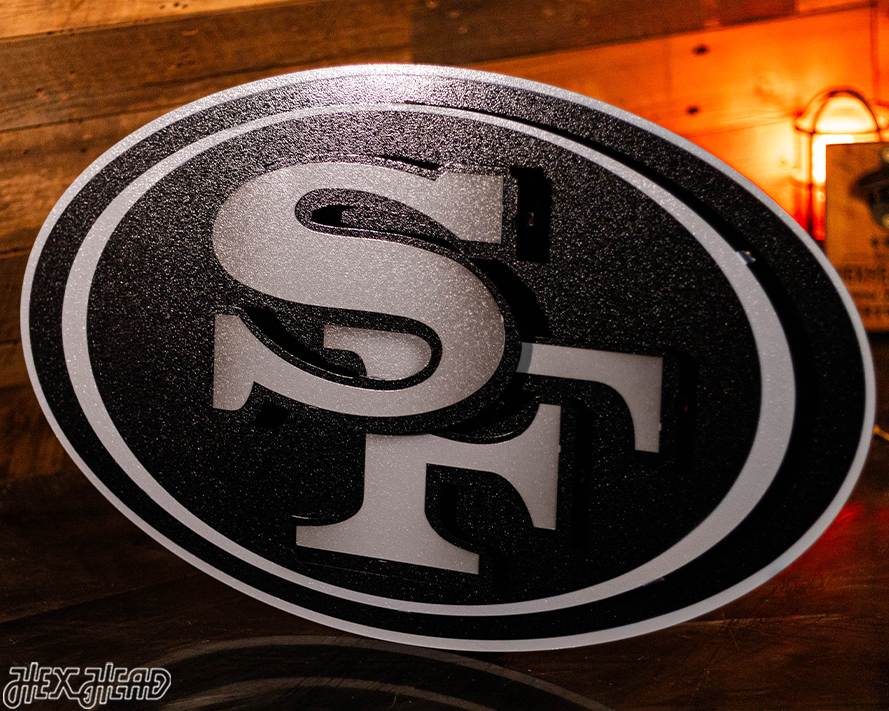 MONOCHROME - San Francisco 49ers "SF Oval"  3D Vintage Metal Wall Art