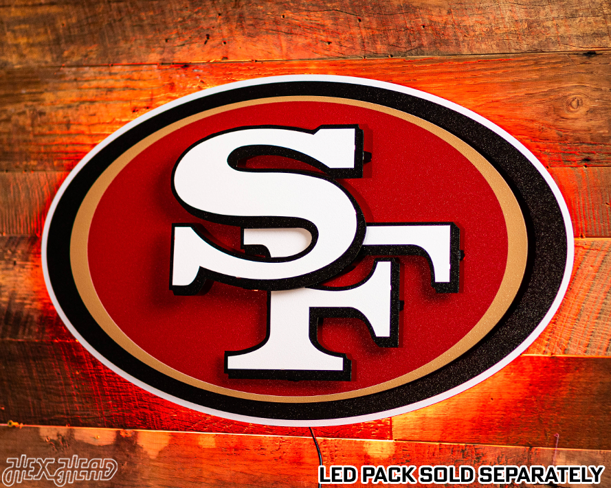 San Francisco 49ers "SF Oval" 3D Vintage Metal Wall Art