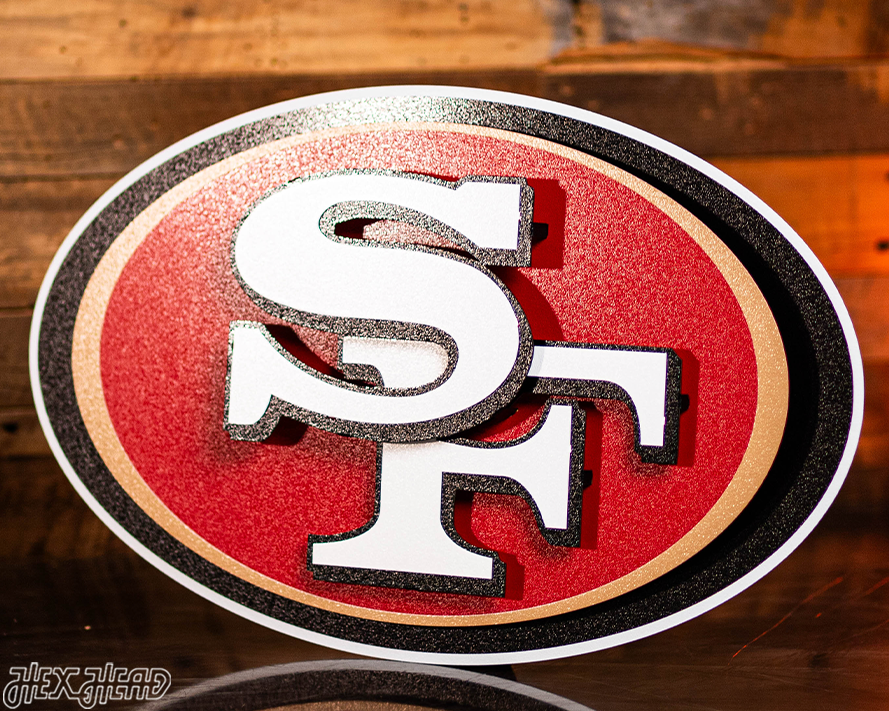 San Francisco 49ers "SF Oval" 3D Vintage Metal Wall Art