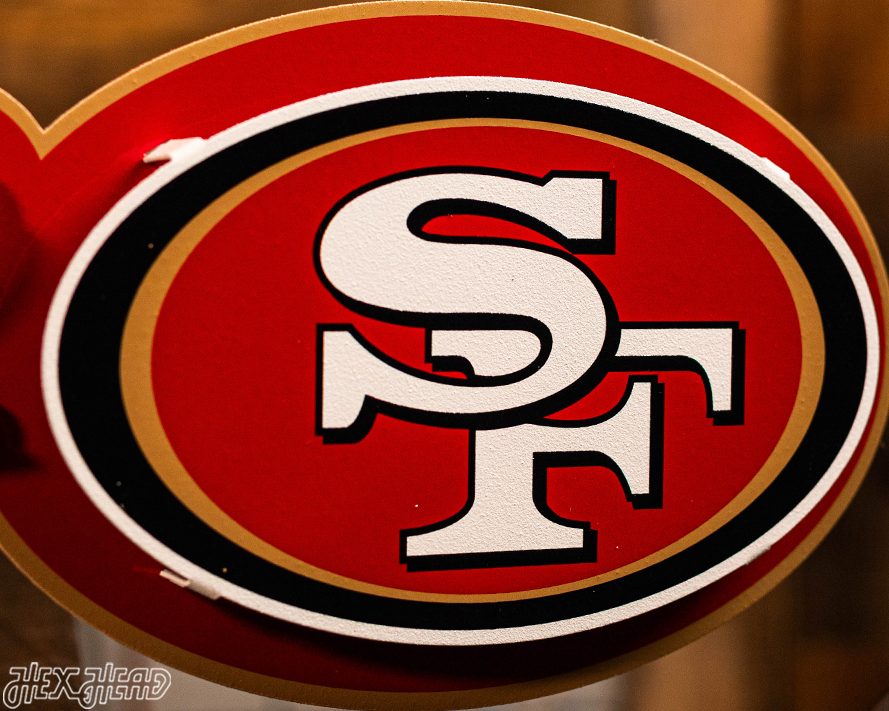San Francisco 49ers - Hex Head EXCLUSIVE "Faithful" Wordmark 3D Metal Wall Art