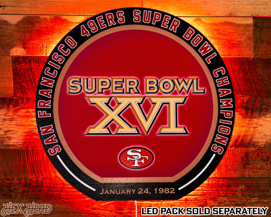VARSITY Collection- SINGLE Layer Super Bowl XVI San Francisco 49ers Metal Wall Art