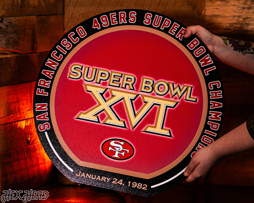 VARSITY Collection- SINGLE Layer Super Bowl XVI San Francisco 49ers Metal Wall Art