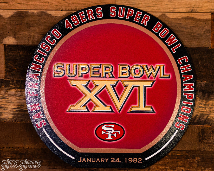 VARSITY Collection- SINGLE Layer Super Bowl XVI San Francisco 49ers Metal Wall Art