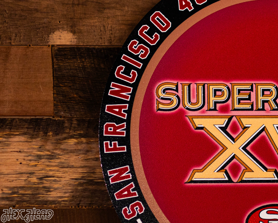 VARSITY Collection- SINGLE Layer Super Bowl XVI San Francisco 49ers Metal Wall Art