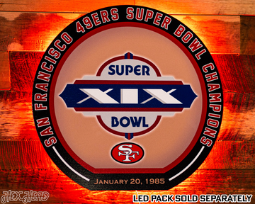 VARSITY Collection- SINGLE Layer Super Bowl XIX San Francisco 49ers Metal Wall Art