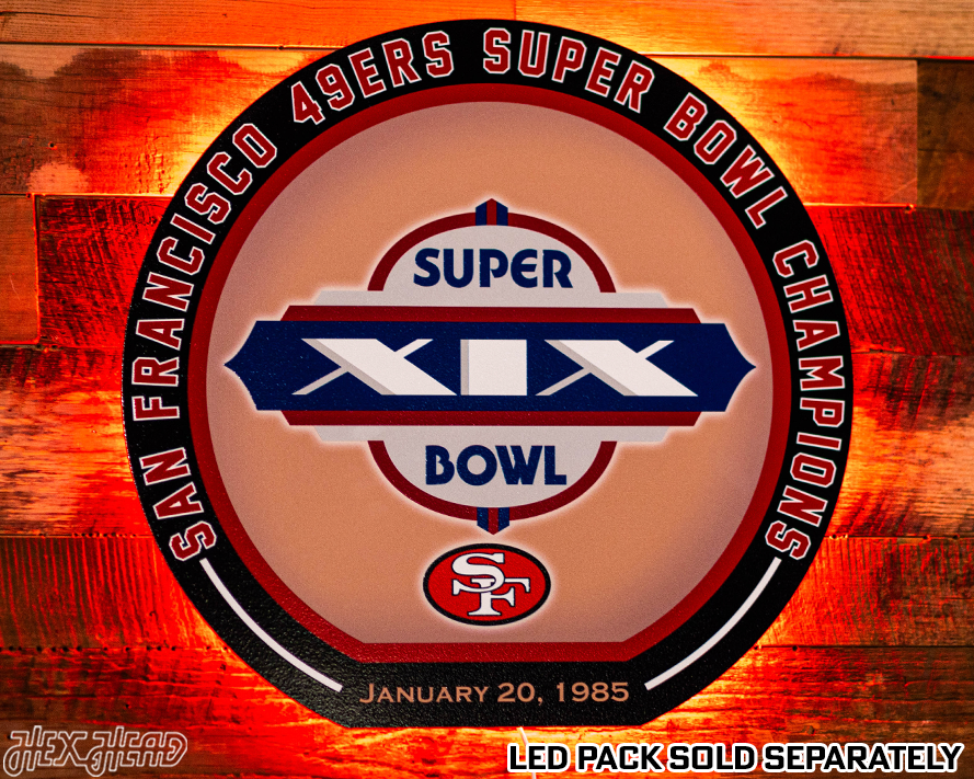 VARSITY Collection- SINGLE Layer Super Bowl XIX San Francisco 49ers Metal Wall Art