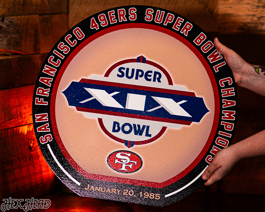 VARSITY Collection- SINGLE Layer Super Bowl XIX San Francisco 49ers Metal Wall Art
