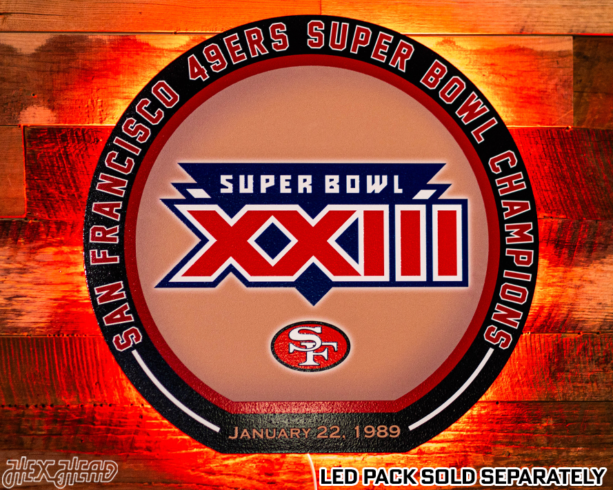 VARSITY Collection- SINGLE Layer Super Bowl XXIII San Francisco 49ers Metal Wall Art