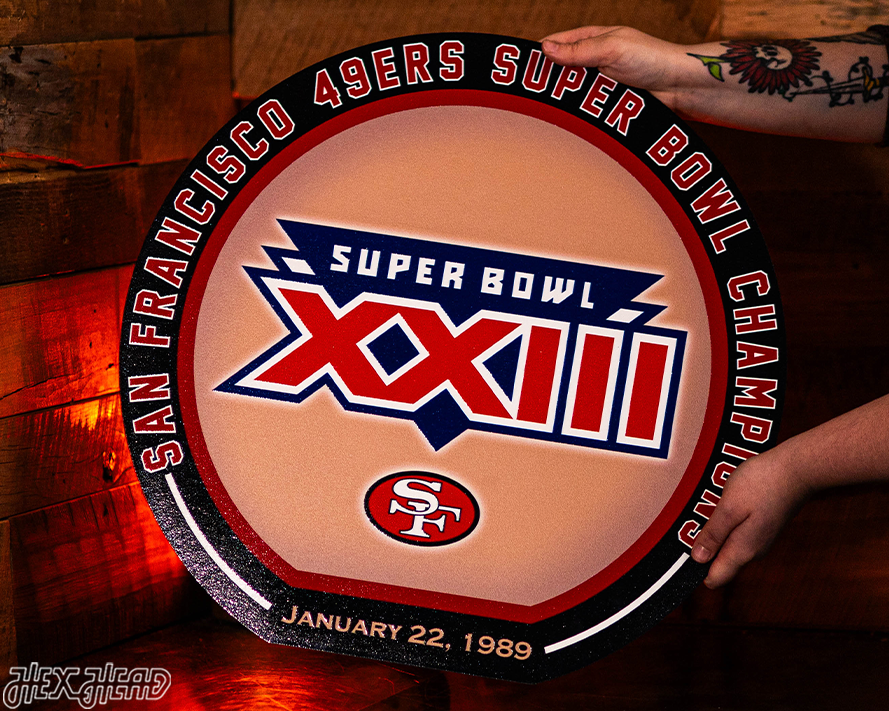 VARSITY Collection- SINGLE Layer Super Bowl XXIII San Francisco 49ers Metal Wall Art